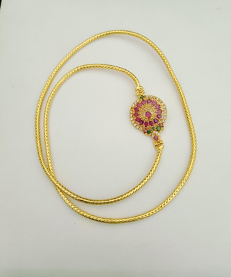 Kowsalya Gold Covering WOMAN MUGAPPU CHAIN Diamond, Emerald, Ruby Gold-plated Plated Brass Chain