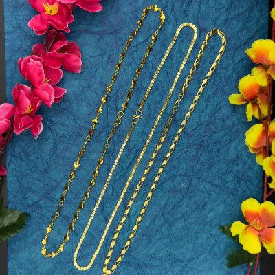 aklina Aklina Classic Gold-Plated Alloy Metal Necklaces & Chains Gold-plated Plated Alloy Chain Set