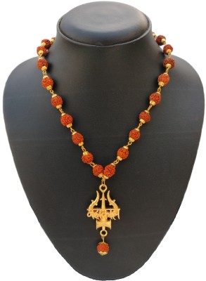 jupiter speaks Mahakal Rudraksha Mala With Panchmukhi Beads 8-8.5 mm 36 Nos For Men Gold-plated Plated Brass Necklace