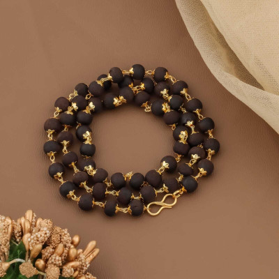EiVAA Unisex Premium Gold Plated Orignal Karungali Bead Mala Long Chain Beads Gold-plated Plated Metal, Wood Chain