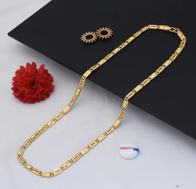 THASHILAVA High Quality Indian Polished “20” Inches Gold Chain for Men and boy Gold-plated Plated Alloy Chain