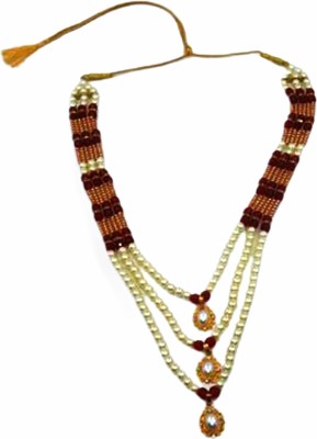 anagha Anagha Pearl Necklace Jewellery for Groom Dulha Moti Mala Haar for Men| Plastic Chain