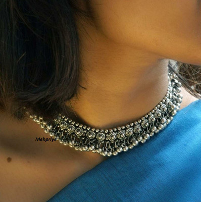 Mehpriye Silver Plated Boho Style Silver Plated Alloy Choker