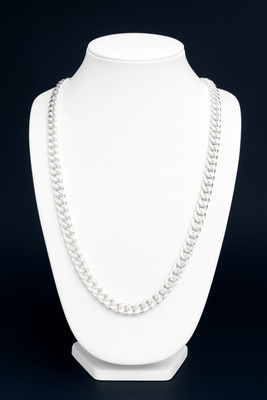 VEDARTHi 999 silver plated white polish fancy stylis heavy silver look alloy chain 999 Silver Plated Alloy Chain