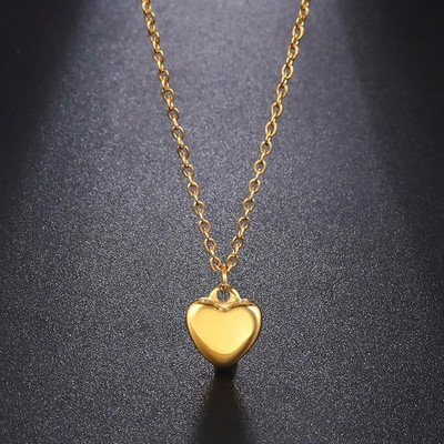 Sahelistyle Elegant Gold Plated Heart Pendant Necklace For Women & Girls,Daily Wear Chain Gold-plated Plated Stainless Steel Necklace