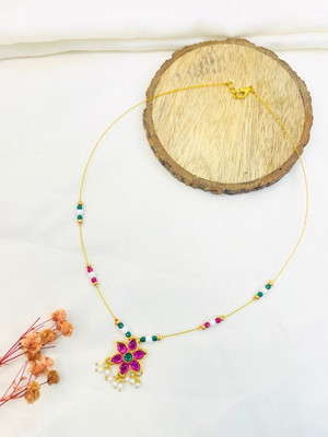 RKB SALES Cubic Zirconia Gold-plated Plated Alloy Necklace