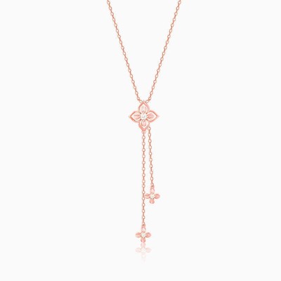 GIVA 925 Silver Rose Gold Artsy Floral Necklace|Lifetime Plating|6 Month Warranty Zircon Rhodium Plated Sterling Silver Necklace