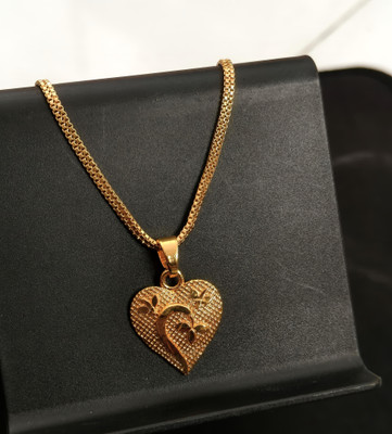 HN JEWELLERY One Gram Gold Plated Chain Pendant Jewellery Necklace For Women 22 Inch Long Silver, Gold-plated Plated Brass Chain