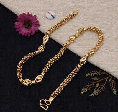 TULAMIVI 1 gram High Quality Indian Polished “20” Inches Gold Chain for Men and boy Gold-plated Plated Copper Chain