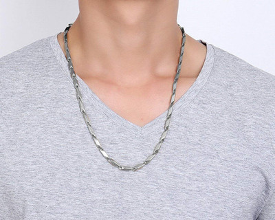 Crazy Fashion Dazzling Silver Color Solid Titanium Plated SS Chain For Men/Wome/Boys/Girls Stainless Steel Chain
