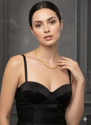 house of common One Gram Micro New Square Box For Men And Women 24 Inch Long Gold-plated Plated Brass Chain