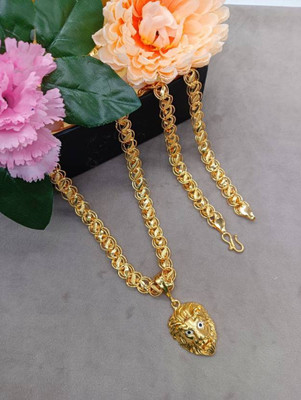 Chabhavi 1 gram High Quality Indian Polished “20” Inches Gold Chain for Men and boy Gold-plated Plated Alloy Chain