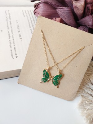 OCTAGON HUB Minimal Butterfly Wings Best Friend Korean Necklace Pair also for Gift Gold-plated Plated Alloy Necklace