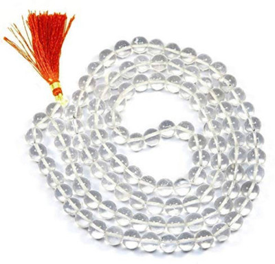 SATAK Quartz Sphatik Jaap Mala For Pooja and Temple (108+1 Beads) Stone Chain