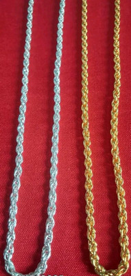 GnG Silver and gold plated chain Combo Gold-plated, Silver Plated Alloy Chain Set