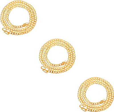 Trendy Gold LIGHT YELLOW COLOUR PLATED SIZE 20-21 INCH Gold-plated Plated Brass Chain Set