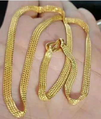 REVERSEA 1 gram High Quality Indian Polished “18” Inches GoldChain for Men and boy Copper, Enamel, Gold-plated Plated Alloy Chain
