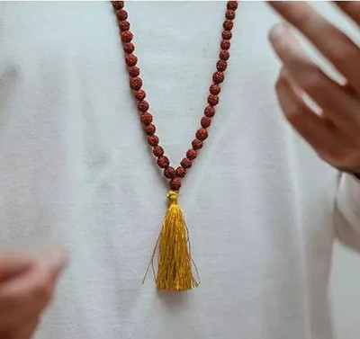Gouri Poshak Rudraksh Jap Mala, Wood Brown Rudraksha Jaap Mala Wood Chain