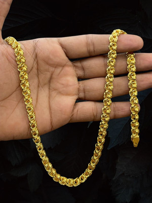 RKB SALES 1gm gold plated High Quality Indian Polished chain men Gold-plated Plated Alloy Chain