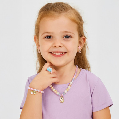 SYGA 5 Pieces Unicorn Fashion Jewelry Set for Girls (Multicolor) Beads Plastic Necklace Set