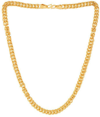 Sanaa Creations S-HOOK CLOSURE CHAIN WITH TEXTURED DETAIL Gold-plated Plated Brass Chain