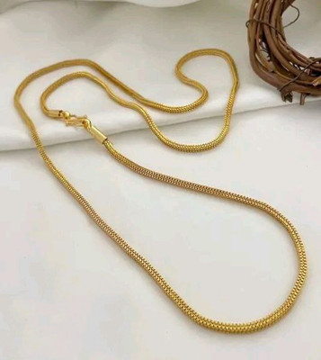 Jeps 24 Inches One Gram Gold Box Chain Design Unisex Collections Gold-plated Plated Brass Chain