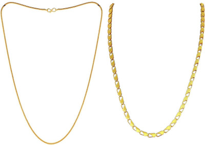 HEM RUPA The Perfect Necklace Chain for Men and Boys Gold-plated Plated Brass, Metal Chain