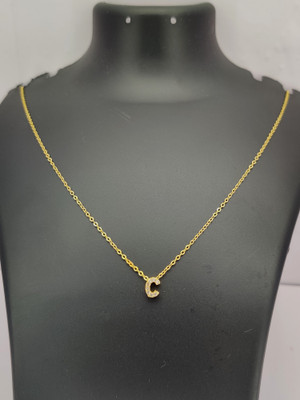 CHARLI ART JEWELLERY Gold Plated Fancy C_WORD Necklace Chain For All Age Women And Girls.. Cubic Zirconia Gold-plated Plated Alloy Chain