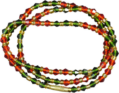 SHATAKAM green & red stone designer mala for wearing Stone Chain