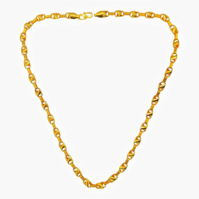 SECHAVISHA 1 gram High Quality Indian Polished “20” Inches Gold Chain for Men and boy Gold-plated Plated Alloy Chain