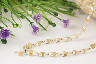 ISCKON Tulsi Beads Original Silver Capped Tulsi Mala 3-5 mm Wood Chain
