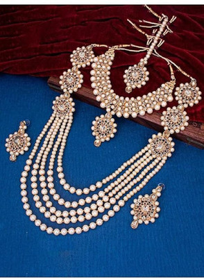 URBANELA Brass Green Jewellery Set(Pack of 4)