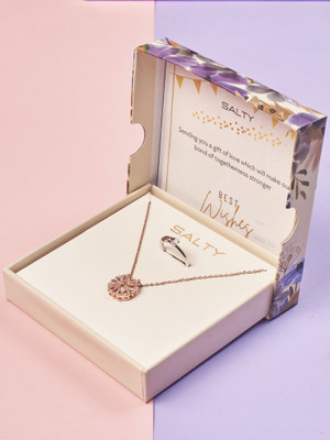 Salty Love Gift Box for Women | Magnetic Necklace | Finger Ring | Jewellery Set | Stainless Steel Chain Set