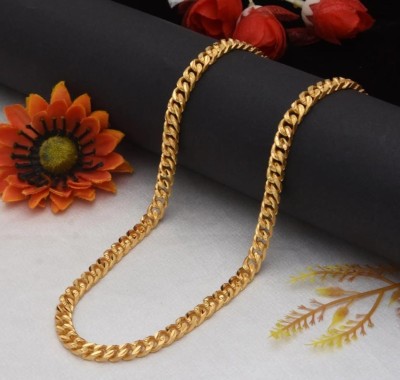 DMJ 20Inch (5MM) (Heavy Quality) Finely Detailed Chain in Gold Plating Gold-plated Plated Stainless Steel Chain