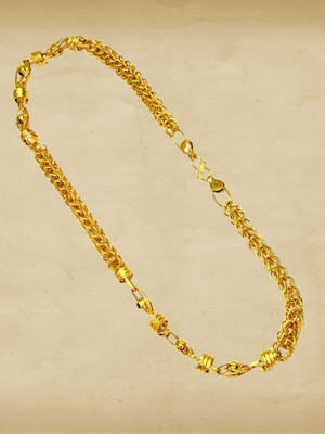 RKB SALES 1gm gold plated High Quality Indian Polished chain men Gold-plated Plated Alloy Chain