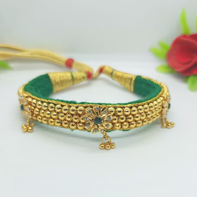 SR COLLECTIONS N_02 Cubic Zirconia Gold-plated Plated Brass Choker