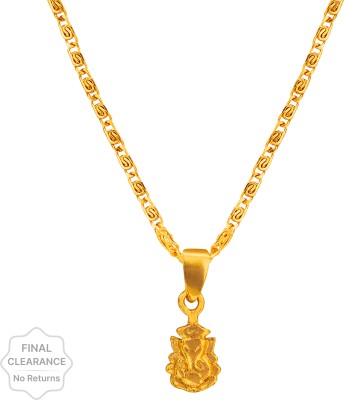 ruby collection Religious God - Shree Ganesh Gold Plated Pendant Set With Chain Gold-plated Plated Alloy Chain