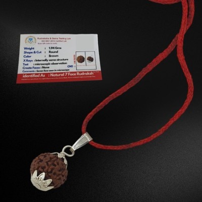 Fine Creation ORIGINAL(NEPALI) 7 MUKHI RUDRAKSHA Silver Plated Wood Necklace Set