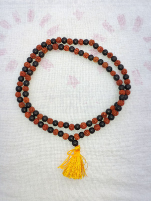 Karungali 8mm RudraKarungali Mala 8mm Karungali Beads and 5muki Rudraksha Beads Mala Wood Necklace
