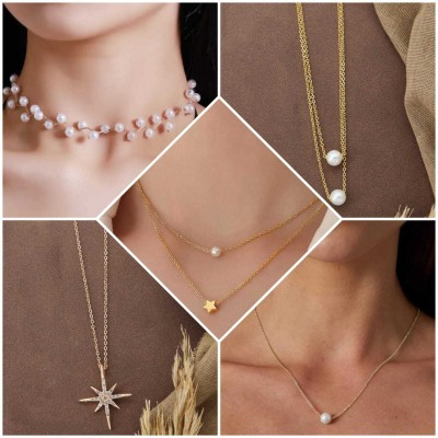 ELCETRATD JEWELLERY Shimmering beautiful necklace for women and girls Citrine Gold-plated Plated Brass Necklace