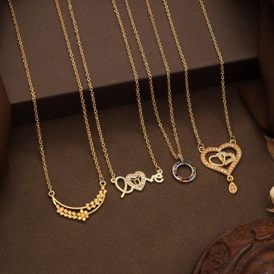 Seora Gleaming Heart Gold-plated Plated Alloy Chain Set