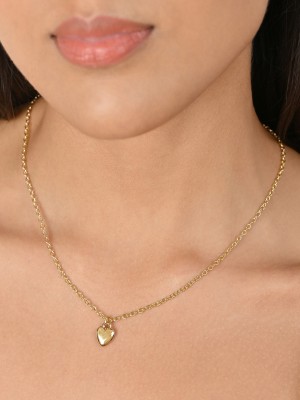 TONIQ Toniq Gold Plated Heart Shape Charm Necklace Gold-plated Plated Alloy Necklace