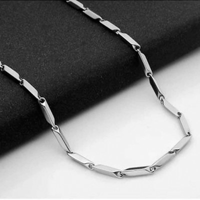 Nineteenth july Jewels Stainless Steel silver plated rice chain For Men and Women Fashion. Silver Plated Stainless Steel Chain