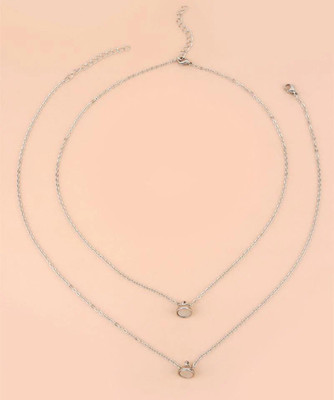 Vembley Charming Special Ball Chain Magnet Attraction Love Memory Necklace Silver Plated Alloy Necklace Set