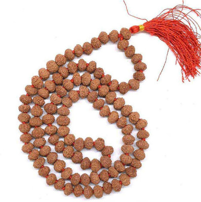 Ceylonmine01 5 Mukhi Rudraksha Mala With Rudraksha Bracelet For Men & Women Wood Chain