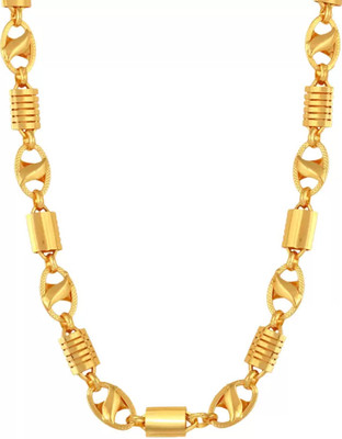 Necshiva 1 gram High Quality Indian Polished “20” Inches Gold Chain for Men and boy Gold-plated Plated Copper Chain