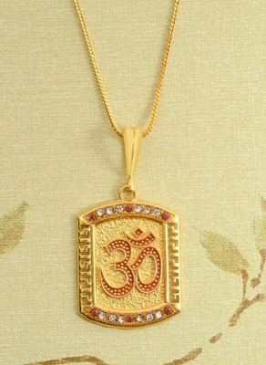 RIYAASHI Gold plated chain with om pendant necklace jewelry set for men women unisex Gold-plated Plated Alloy Chain