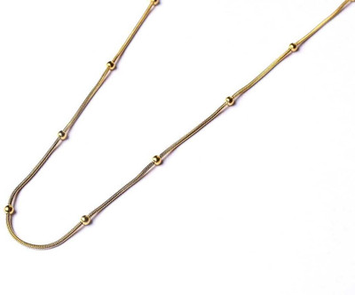 JASUNIQ GOLD PLATED ROLO CHAIN NECKLACE Gold-plated Plated Stainless Steel Chain