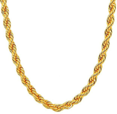 TulipMash Men's Bold 30-Inch Golden Rope Chain - Timeless Statement of Masculine Elegance Gold-plated Plated Brass Chain