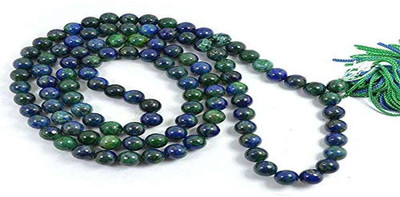 Vedha's Natural Azurite Bead Agate Stone Prayer Mala -8 MM 108+1 Beads Jaap mala Agate Stone Chain